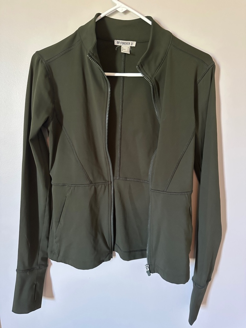 Forever 21 Olive Zip-Up